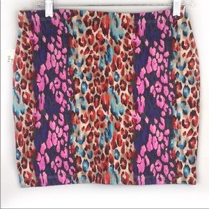 Forever 21 Taupe/multi color leopard short skirt